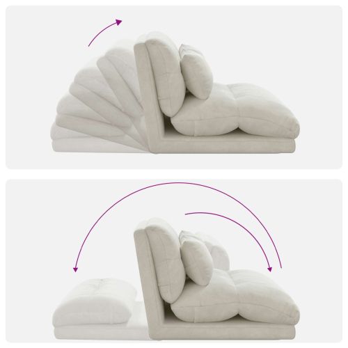 Подово кресло Крем 110 x 82 x 55 см Кадифе