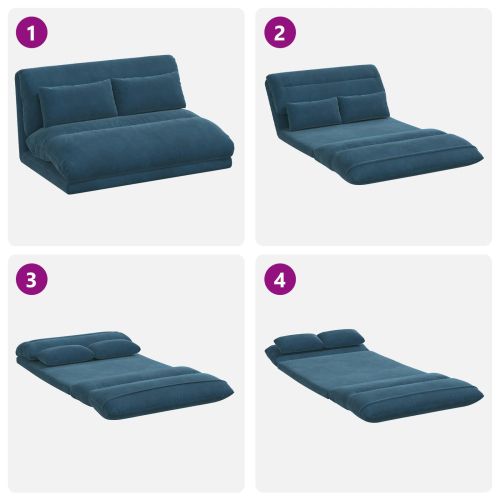 Подово кресло Синьо 110 x 82 x 55 см Кадифе