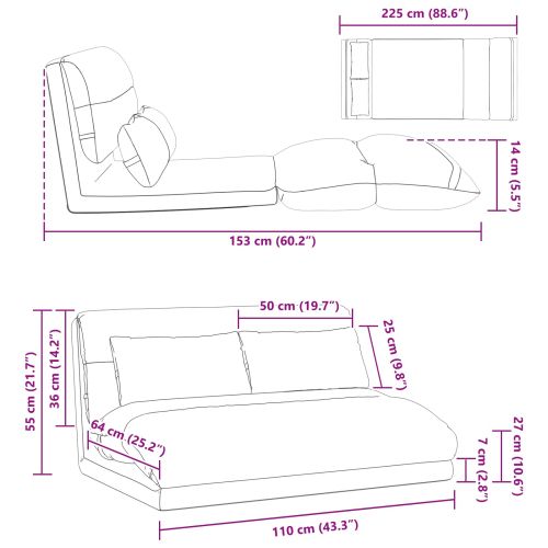 Подово кресло Синьо 110 x 82 x 55 см Кадифе
