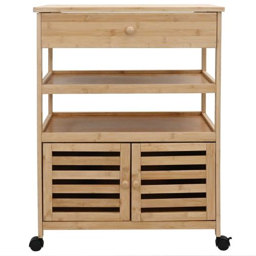 Кухненска количка с колела Естествен 59,5 x 36 x 82 см Бамбук