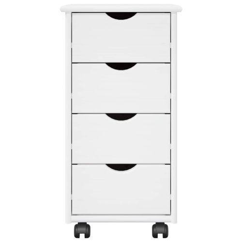 Плъзгащ кабинет с колело Бяло 34 x 39 x 65,5 cm Солиден бор