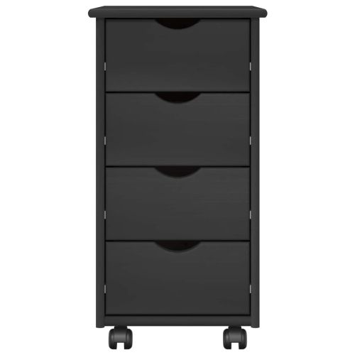 Плъзгащ кабинет с колело Сив 34 x 39 x 65,5 cm Солиден бор