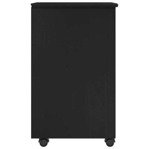 Плъзгащ кабинет с колело Черно 34 x 39 x 65,5 cm Солиден бор