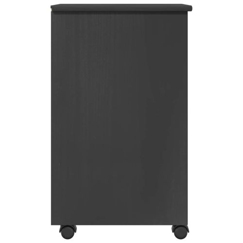 Плъзгащ кабинет с колело Сив 34 x 39 x 65,5 cm Масивна боровина