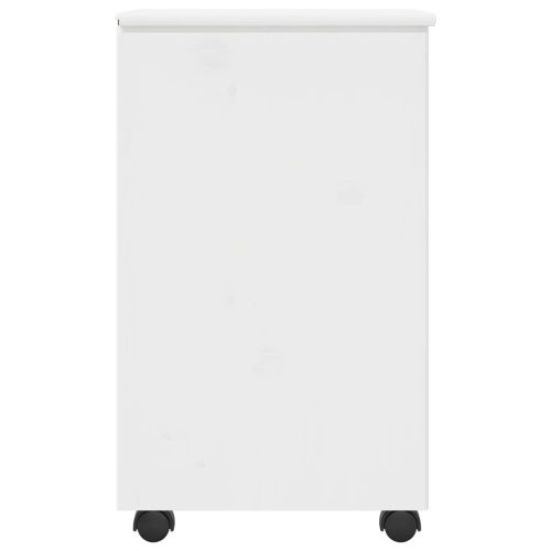 Плъзгащ кабинет с колело Бяло 34 x 39 x 65,5 cm Солиден бор