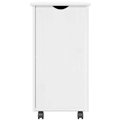 Плъзгащ кабинет с колело Бяло 34 x 39 x 65,5 cm Солиден бор