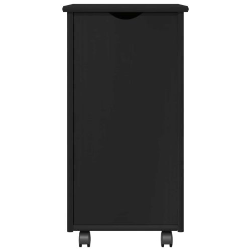 Плъзгащ кабинет с колело Черно 34 x 39 x 65,5 cm Солиден бор
