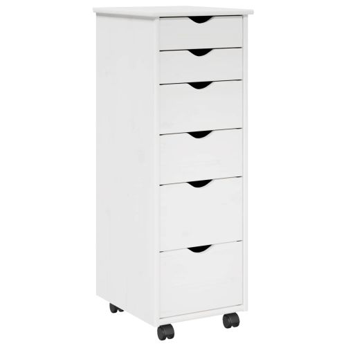 Плъзгащ кабинет с колело Бяло 34 x 39 x 93,5 см Солиден бор