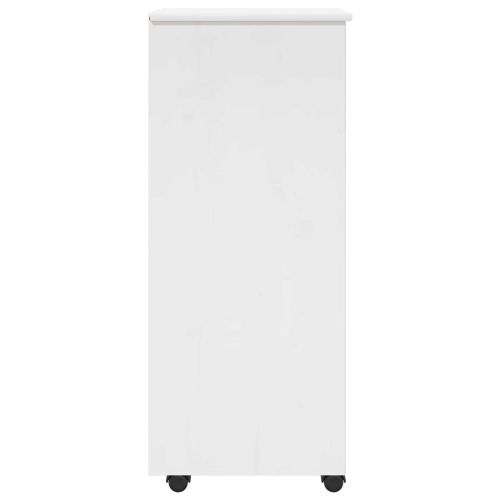 Плъзгащ кабинет с колело Бяло 34 x 39 x 93,5 см Солиден бор