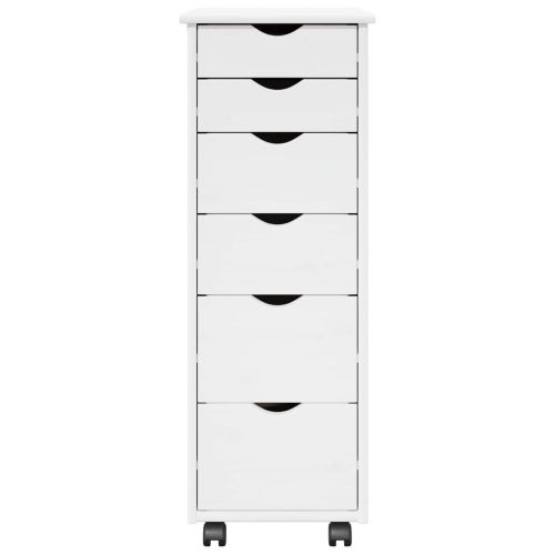 Плъзгащ кабинет с колело Бяло 34 x 39 x 93,5 см Солиден бор