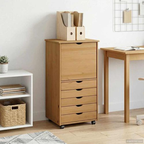 Плъзгащ кабинет Меден кафяв 53 x 39 x 103 cm Солиден бор