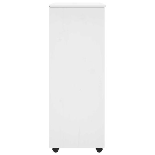 Плъзгащ кабинет с колело Бяло 53 x 39 x 103 cm Солиден бор