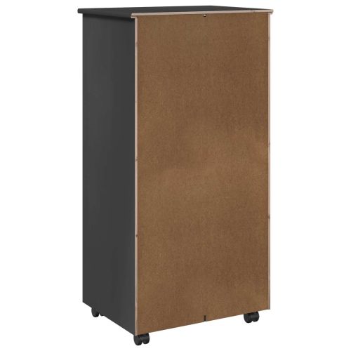 Плъзгащ кабинет с колело Сив 53 x 39 x 103 cm Солиден бор