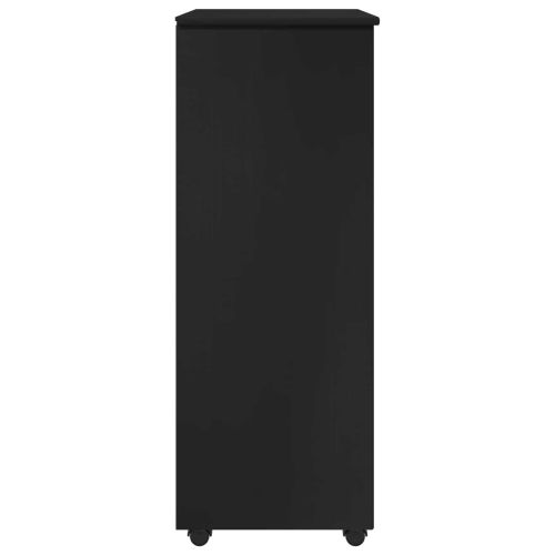 Плъзгащ кабинет с колело Черно 53 x 39 x 103 cm Солиден бор