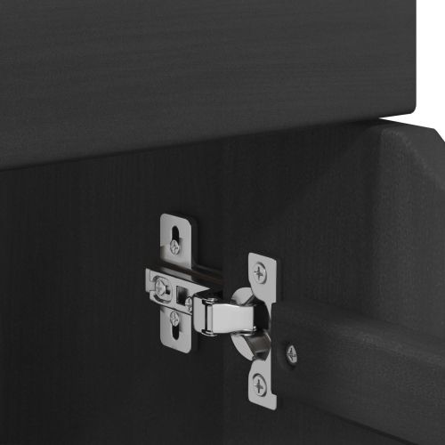 Плъзгащ кабинет с колело Сив 63,5 x 39 x 65,5 см Солиден бор