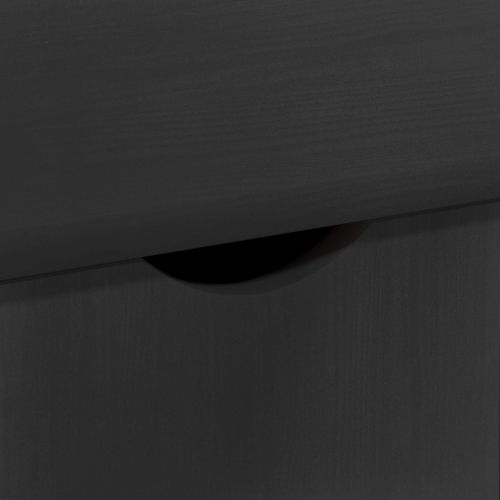 Плъзгащ кабинет с колело Черно 100 x 39 x 65,5 см Солиден бор