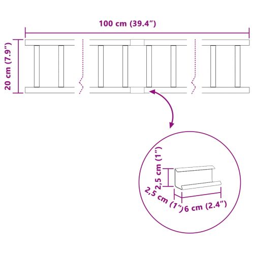 Снегозадържател за покрив Червено 100 x 2,5 x 20 см Стомана