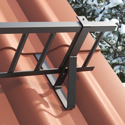 Поддръжка на снегозащита 2 pcs Черно 29,5 x 3 x 34,5 см Стомана