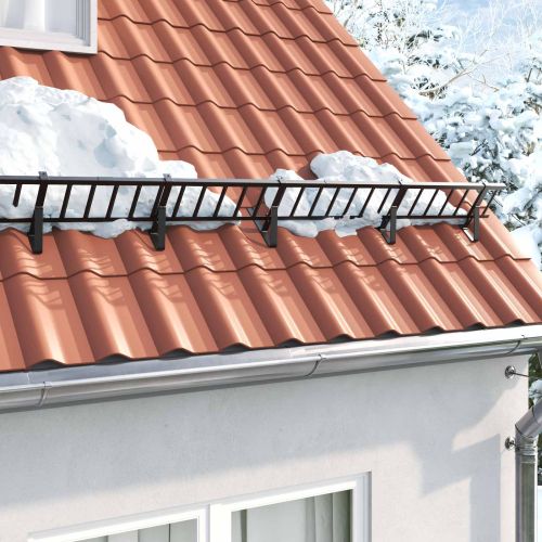 Снегозадържател за покрив 1200 x 2,5 x 20 см Стомана