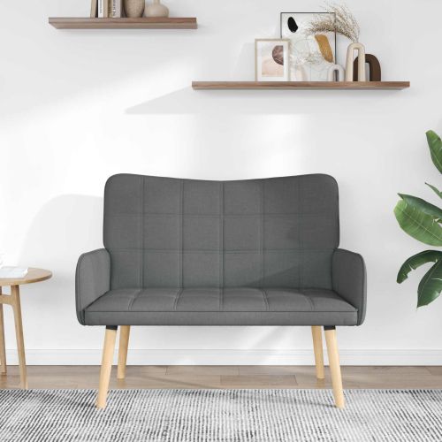 Диван с два места Тъмен сив 115 x 61 x 87 см текстил