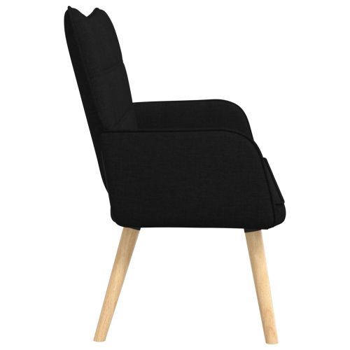 Диван с два места Черен 115 x 61 x 87 см текстил