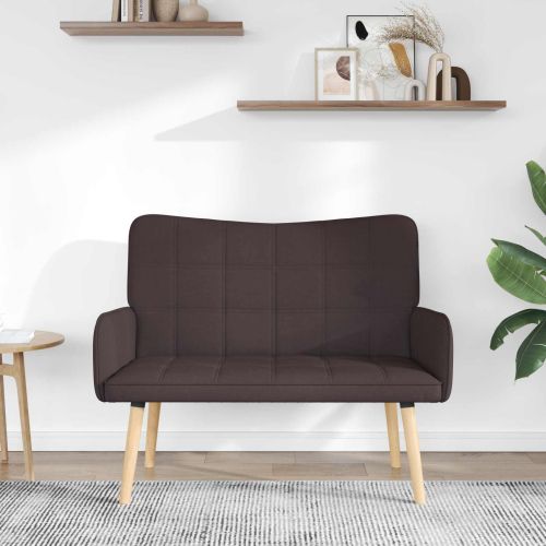 Диван с два места Тъмен кафяв 115 x 61 x 87 см текстил