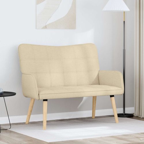 Диван с два места Крем 115 x 61 x 87 см текстил