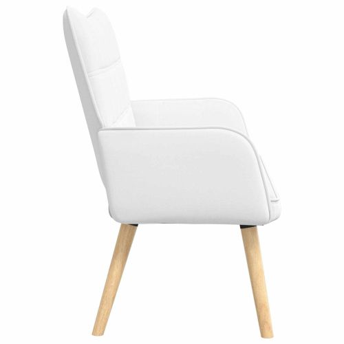 Диван с два места Бял 115 x 61 x 87 см текстил