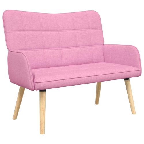 Диван с два места Розово 115 x 61 x 87 см текстил