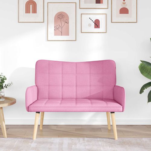 Диван с два места Розово 115 x 61 x 87 см текстил
