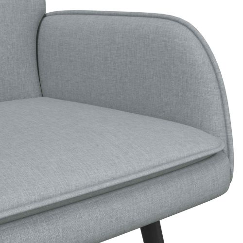 Двуместна софа Светлосиво 115 x 61 x 87 см текстил