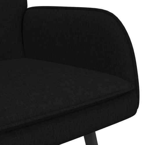 Двуместна софа Черен 115 x 61 x 87 см текстил