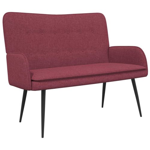 Двуместна софа виненочервен 115 x 61 x 87 см текстил