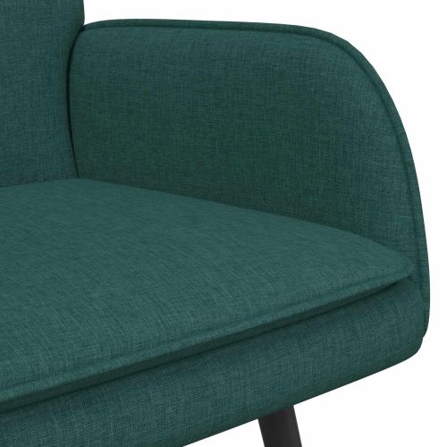 Двуместна софа Тъмен зелен 115 x 61 x 87 см текстил