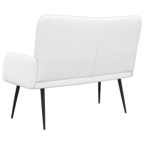 Двуместна софа Бял 115 x 61 x 87 см текстил