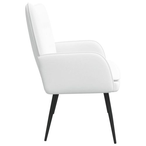 Двуместна софа Бял 115 x 61 x 87 см текстил