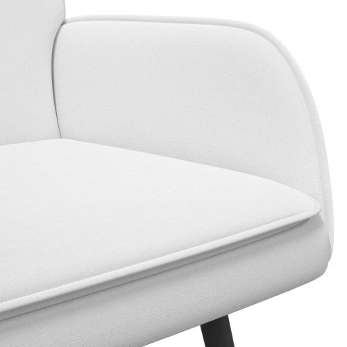 Двуместна софа Бял 115 x 61 x 87 см текстил