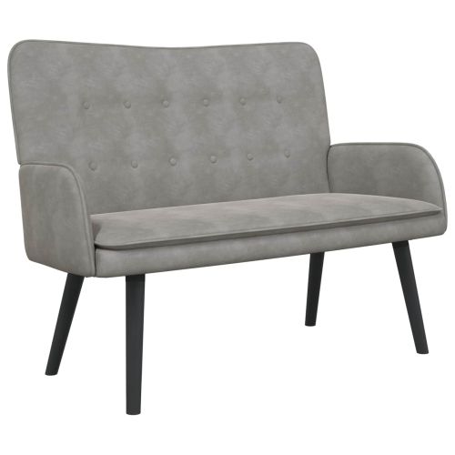 Диван с два места Светлосиво 115 x 61 x 87 см Кадифе