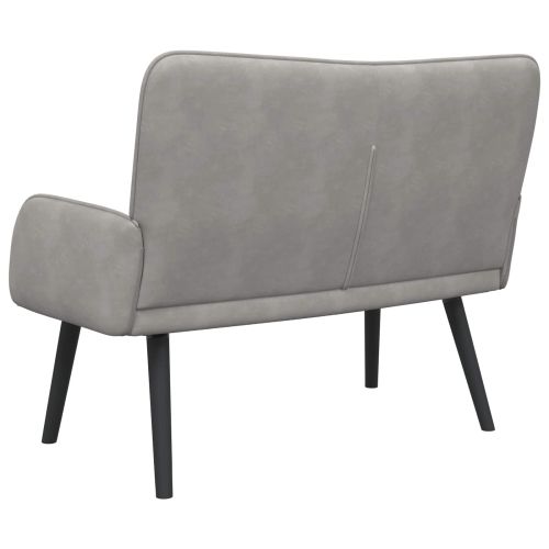 Диван с два места Светлосиво 115 x 61 x 87 см Кадифе