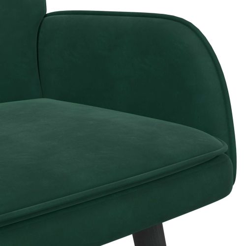 Диван с два места Тъмен зелен 115 x 61 x 87 см Кадифе