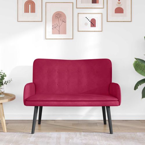 Диван с два места виненочервен 115 x 61 x 87 см Кадифе