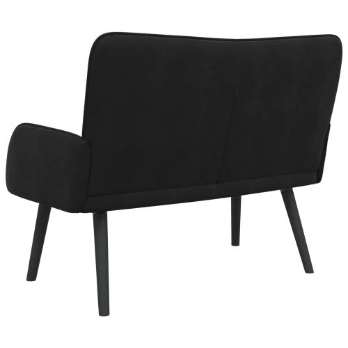 Диван с два места Черен 115 x 61 x 87 см Кадифе