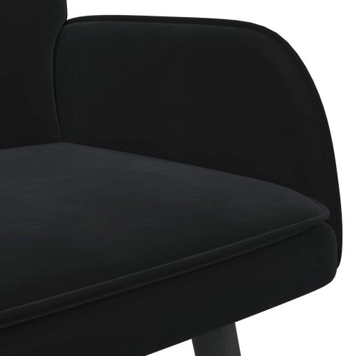 Диван с два места Черен 115 x 61 x 87 см Кадифе