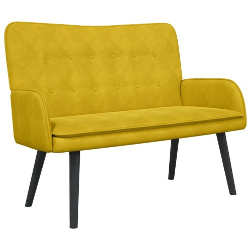 Диван с два места Жълто 115 x 61 x 87 см Кадифе