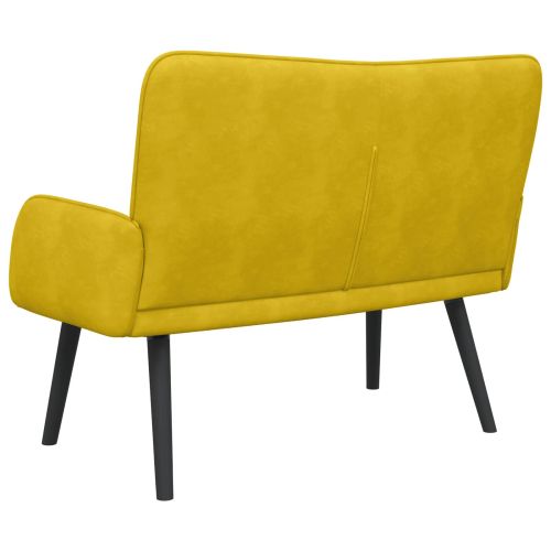 Диван с два места Жълто 115 x 61 x 87 см Кадифе