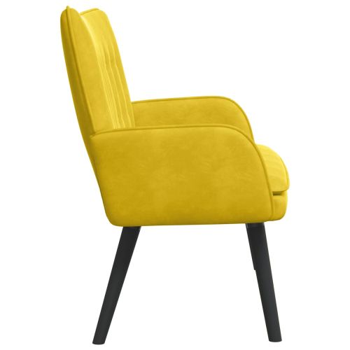 Диван с два места Жълто 115 x 61 x 87 см Кадифе