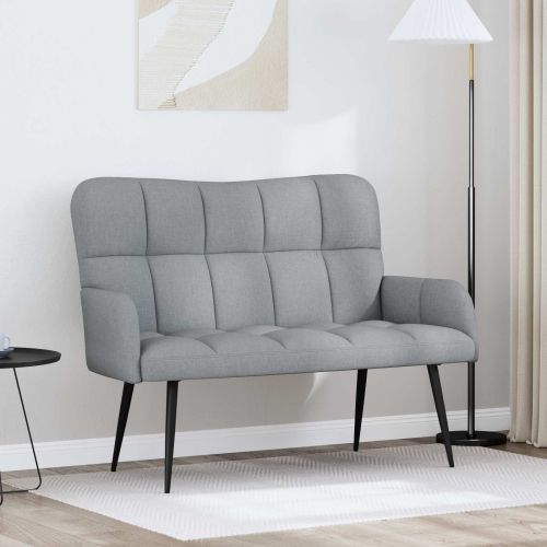 Диван с два места Светлосиво 115 x 61 x 87 см текстил