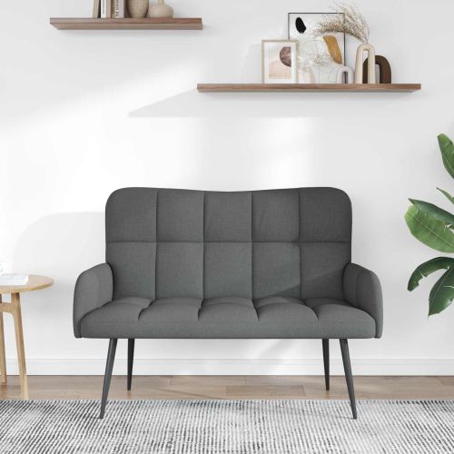 Диван с два места Тъмен сив 115 x 61 x 87 см текстил