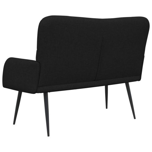 Диван с два места Черен 115 x 61 x 87 см текстил