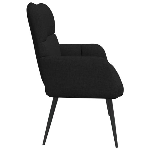 Диван с два места Черен 115 x 61 x 87 см текстил